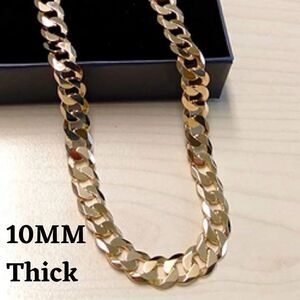Men’s 18k Gold over 925 Cuban Chain 10mm Nevklace